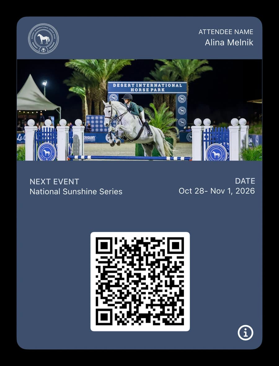 Desert International Horse Park National Sunshine Series wallet pass