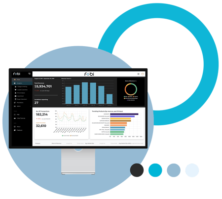 Computer screen with Fobi Analytics Portal Computer screen with Fobi Analytics Portal