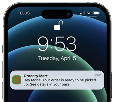 Grocery notification on iphone Grocery notification on iphone