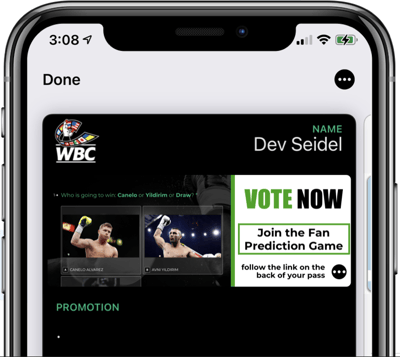 WBC Wallet pass