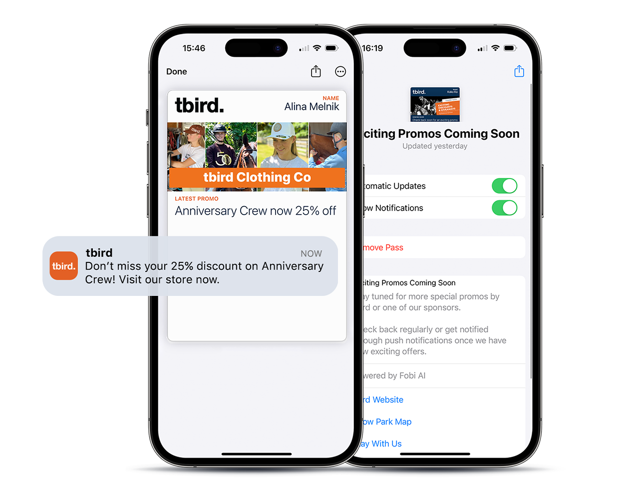 tbird Push, Front & Back