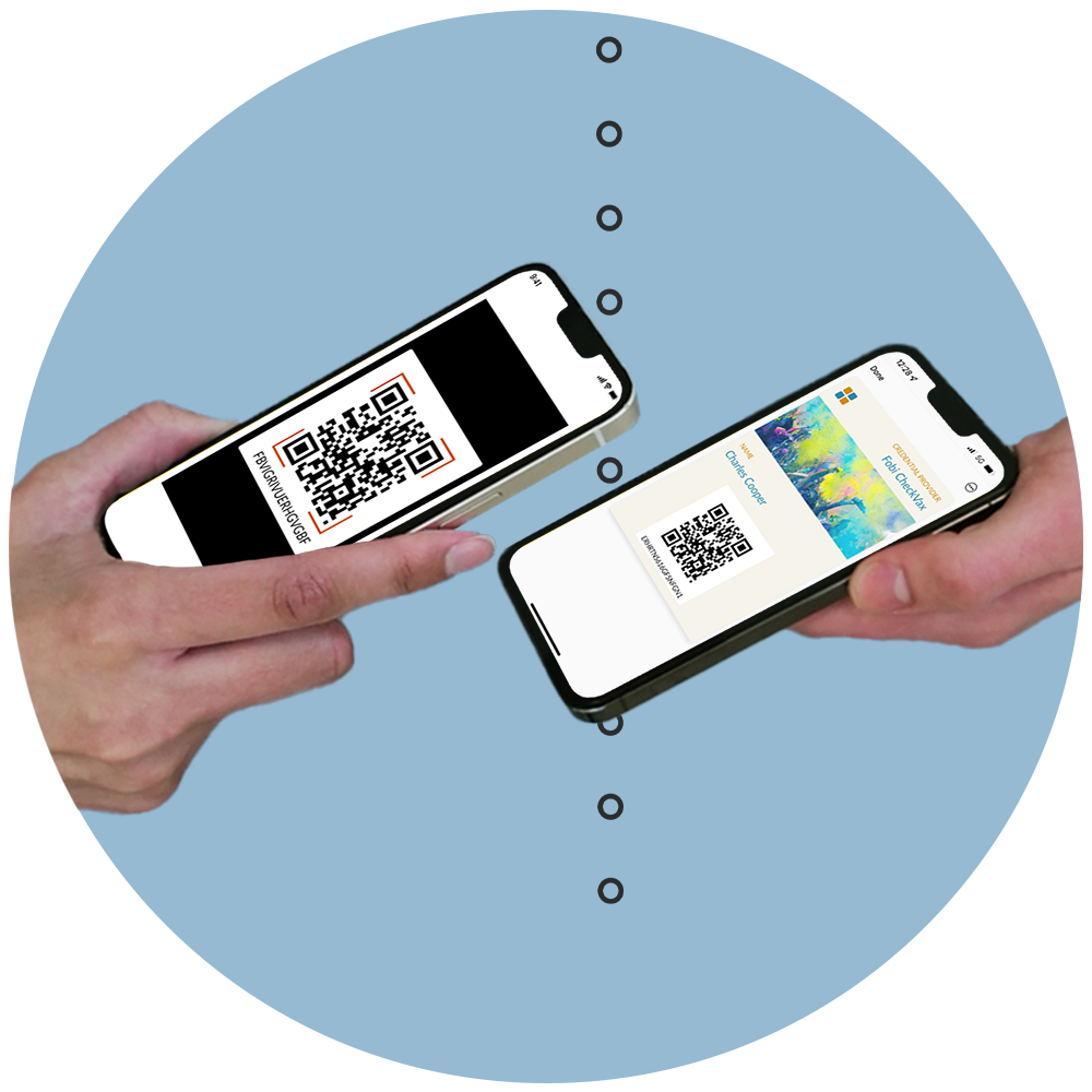 Phones in hand using SmartScan to scan phone QR code 