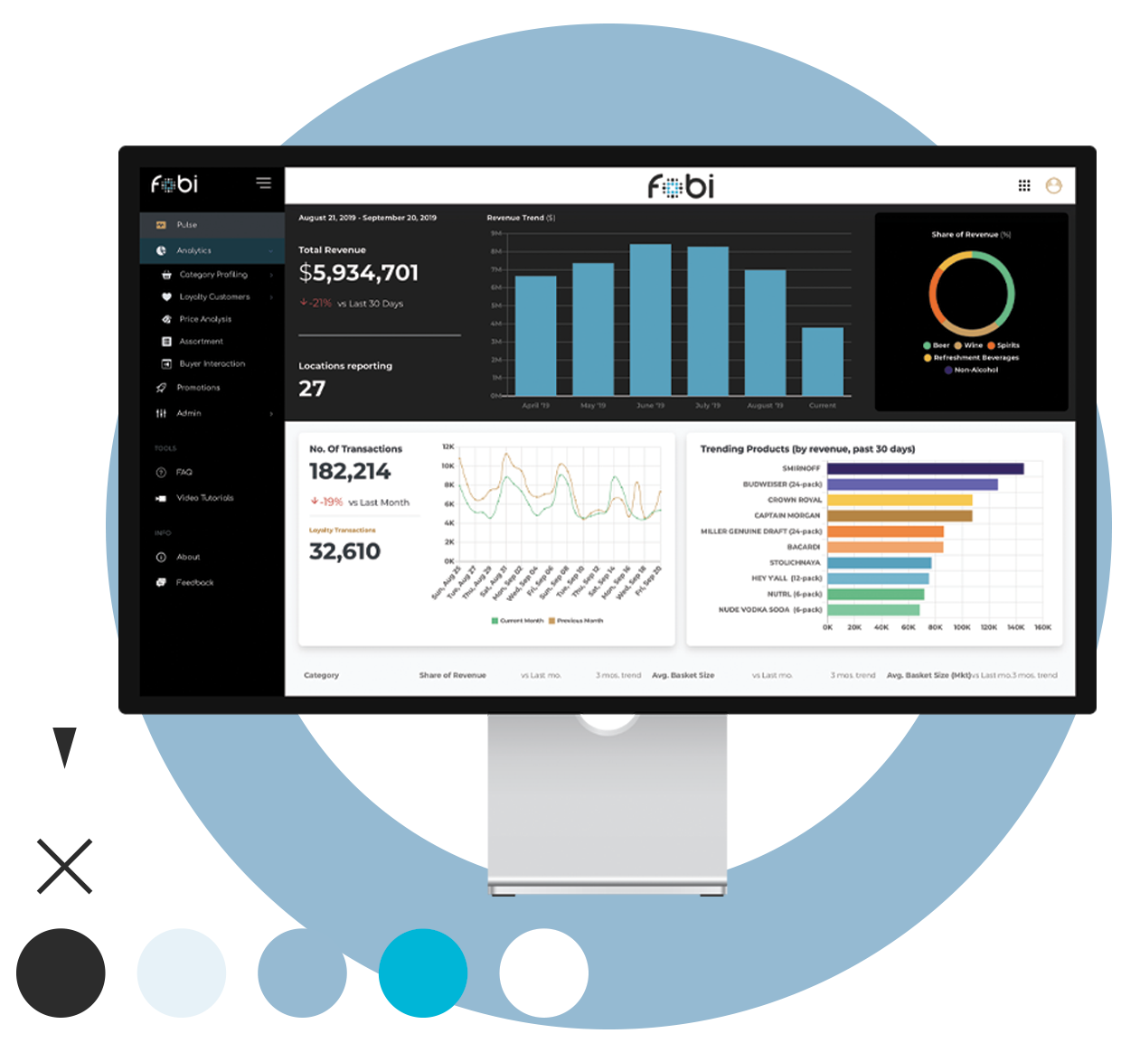 Fobi Analytics Portal in computer screen