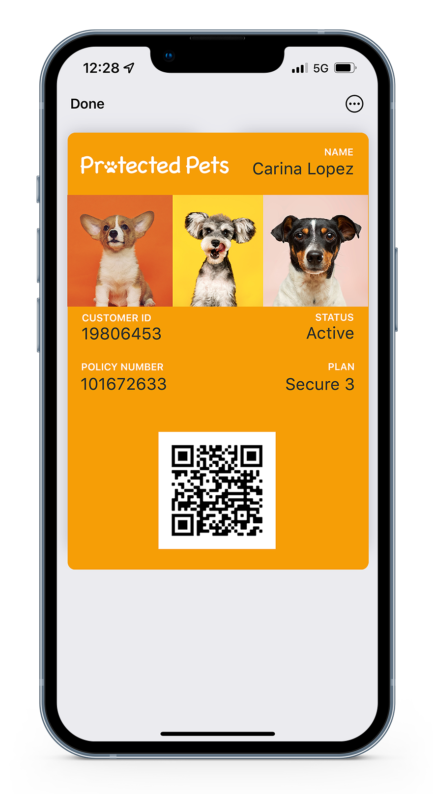 Pet Insurance Wallet Pass Mockup in Phone
