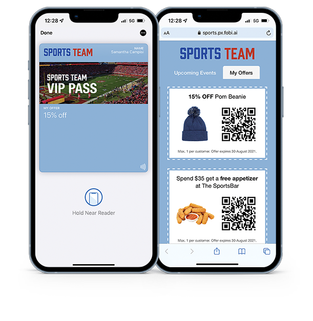 Sports Team Wallet Pass in Phone Mockup