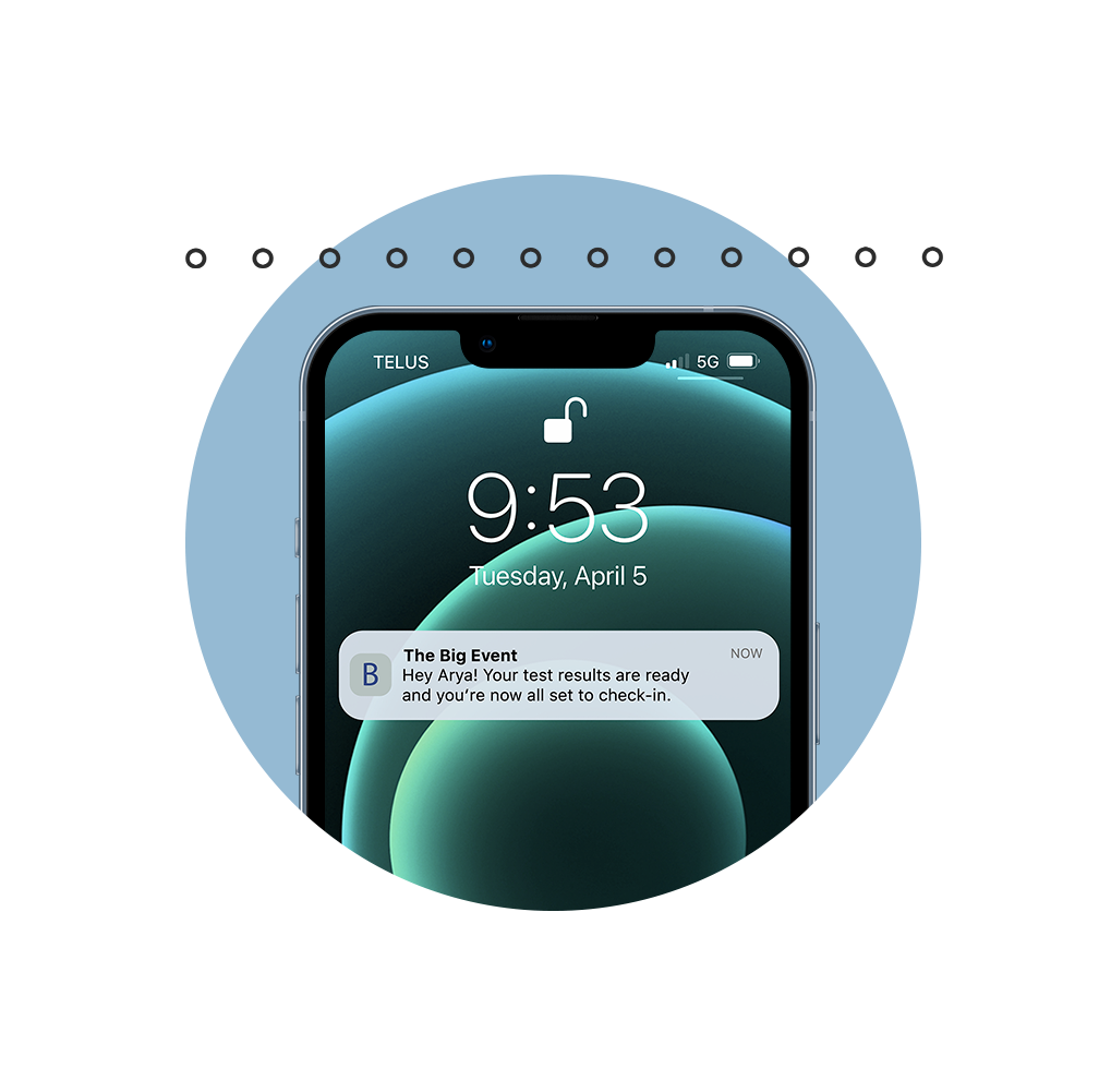 Notification alert for event on phone