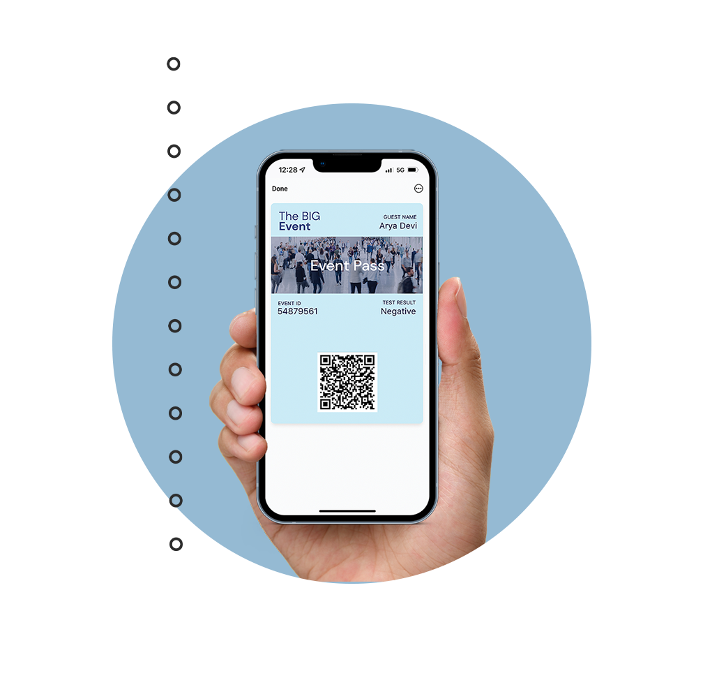 Phone in Hand with event pass QR code