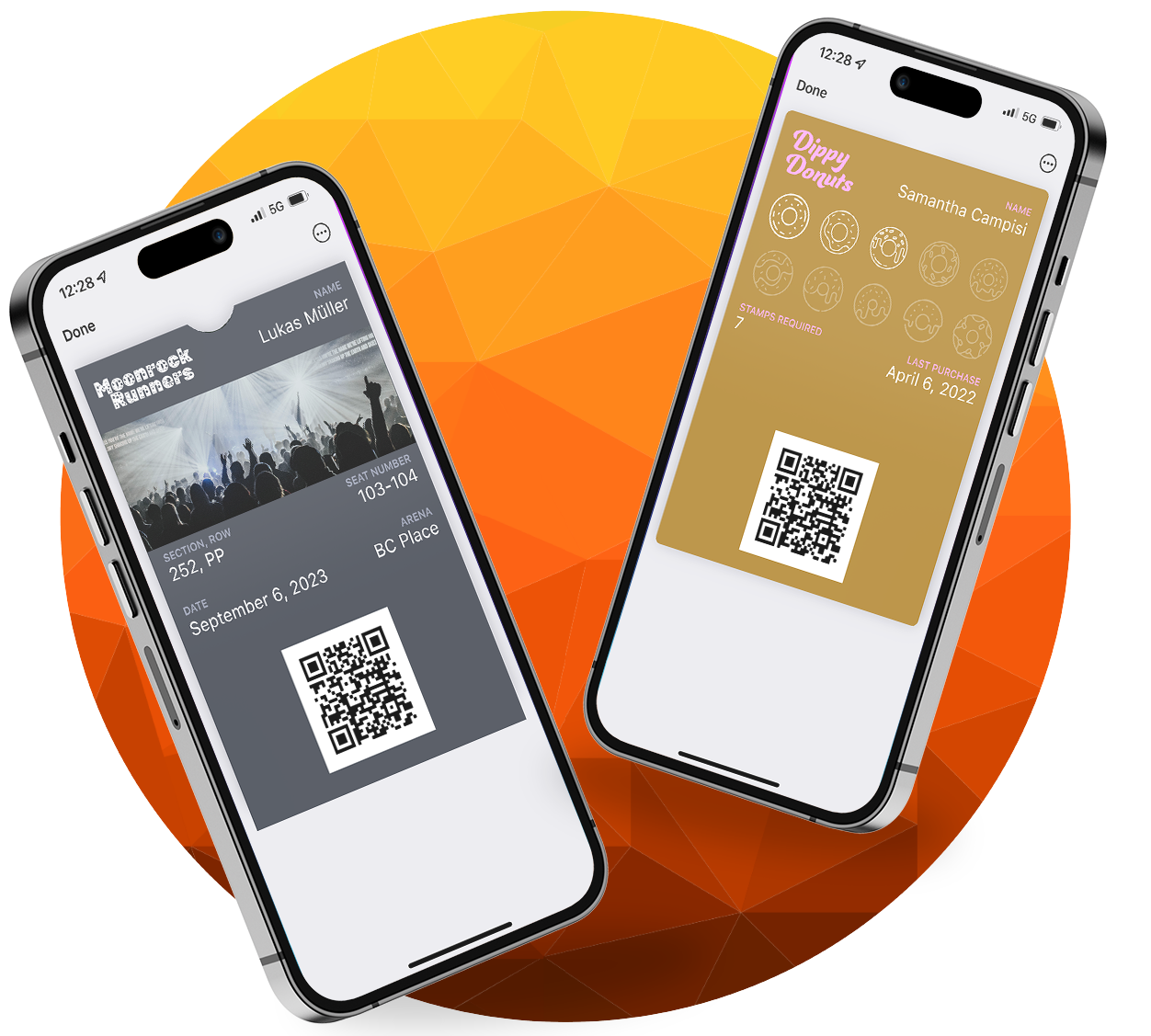 2 Floating Phones with Stamp Card Pass and Ticketing Pass 2 Floating Phones with Stamp Card Pass and Ticketing Pass