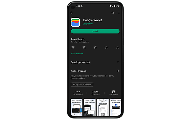 Install google wallet