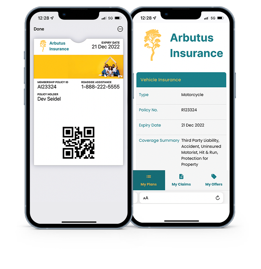 Insurance wallet pass in iPhone